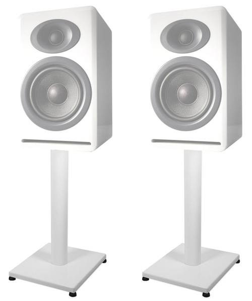Pair 21‚Äù Steel White Stands For Audioengine A5+ Bookshelf Speakers