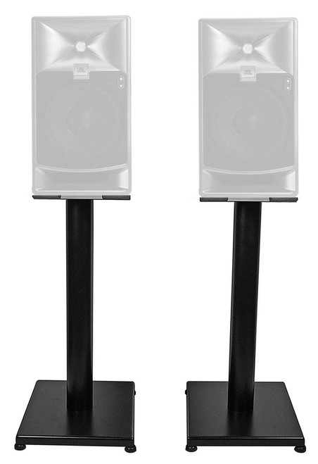 Rockville 21‚Äù Black Steel Studio Monitor Speaker Stands For JBL 708P Monitors