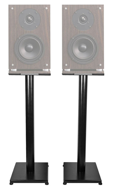 Black 29" Steel Bookshelf Speaker Stands For Fluance SX6W Bookshelf Speakers
