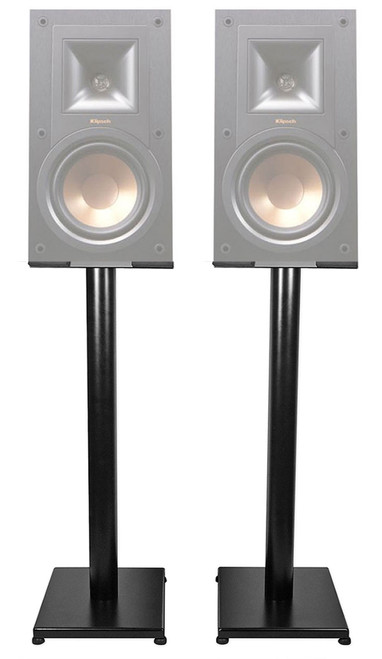 Black 29" Steel Bookshelf Speaker Stands For Klipsch R-15M Bookshelf Speakers