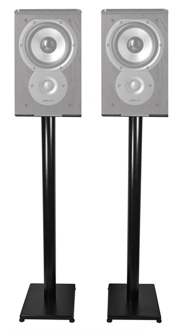 Black 37‚Äù Steel Speaker Stands For Polk Audio TSi100 Bookshelf Speakers