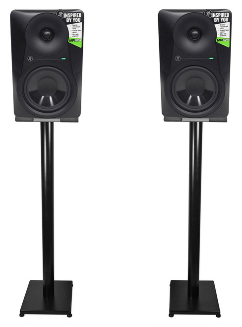 Pair Mackie MR624 6.5” 65 Watt Powered Active Studio Monitor Speakers+37" Stands