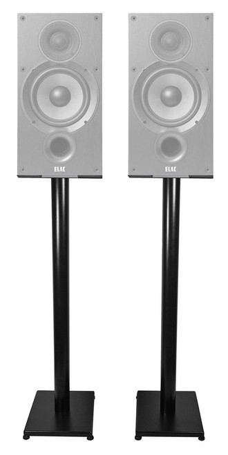 Pair Black 37‚Äù Steel Speaker Stands For ELAC Debut 2.0 B6.2 Bookshelf Speakers