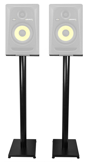 Pair Rockville 37‚Äù Black Steel Speaker Stands For KRK ROKIT 6 G3 Monitors