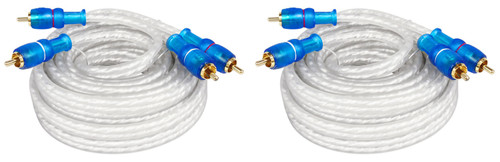 (2) Rockville MRCA25 25 Foot Twisted Pair Marine/Boat RCA Cables 100% Copper
