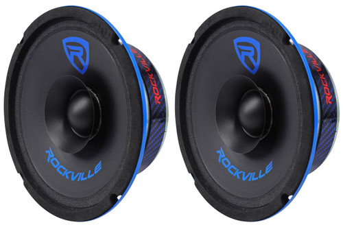 Speakers Car Audio 2) Rockville RXM64 300w Ohm Mid - Main Image