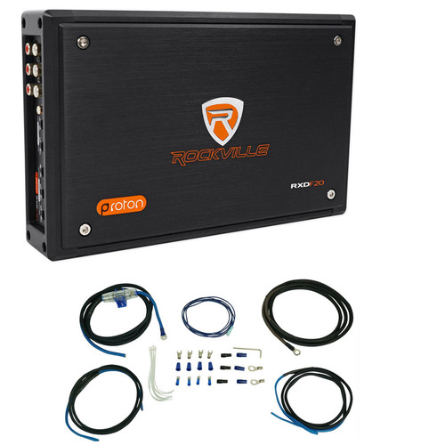 Rockville RXD-F20 Micro Motorcycle Amplifier 1600w Peak 4 Channel 4x100W+Amp Kit