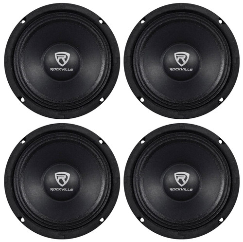 (4) Rockville RM64PRO 6.5" 800 Watt 4 Ohm SPL Midbass/Midrange Car Speakers