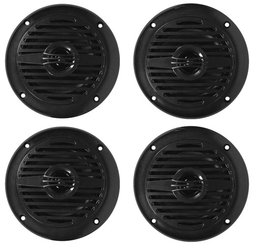 (4) Rockville MS40B Black 4" 200 Watt Marine Boat Speakers Compact and Powerful