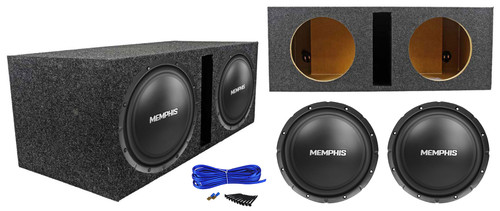 (2) Memphis Audio SRX1040 10" 400w SRX 4 Ohm Subwoofers+Vented Sub Box Enclosure