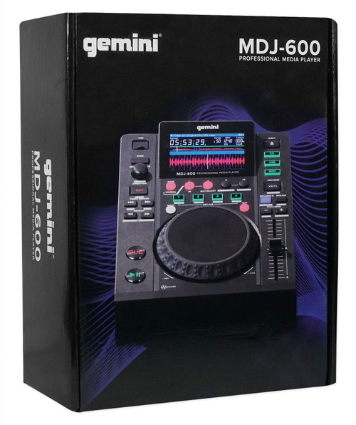 Gemini MDJ-600 Tabletop USB/CD Media Player DJ MIDI Controller+Mic