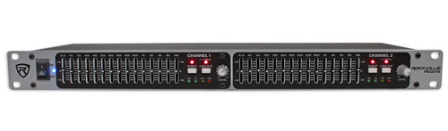 Rockville REQ215 Dual 15 Band 1/3 Octave Graphic Equalizer With Sub-Output!