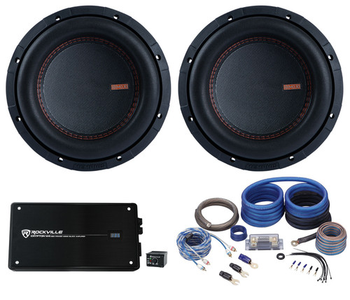 2) Memphis Audio MOJO MJM844 8" 1800w Competition Subwoofers+Amplifier+Amp Kit
