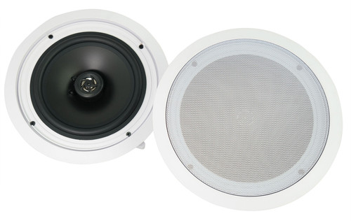 2) Rockville CC80T White 8" Commercial 70v Ceiling Speakers For Restaurant/ Bar