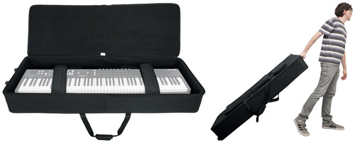 Rockville Rolling Bag Keyboard Case w/Wheels+Trolley Handle For KURZWEIL SP76