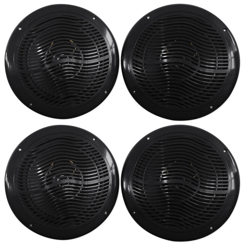 (4) Rockville RMC80B 8" 1600 Watt Waterproof Marine Boat Speakers 2-Way Black