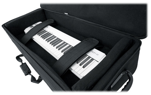 Rockville 61 Key Keyboard Case w/ Wheels+Trolley Handle For Korg