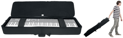 Rockville 76 Key Keyboard Case w/Wheels+Trolley Handle For Nord Electro 3 73