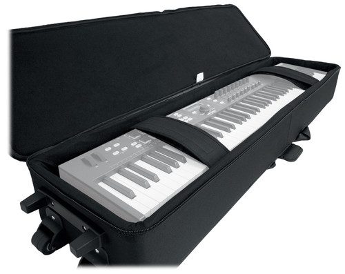 Rockville 76 Key Keyboard Case w/Wheels+Trolley Handle For Yamaha