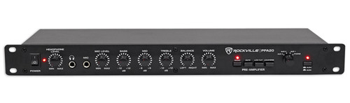 Rockville PPA20 Preamp Professional 1U Rack Mount Pre-Amplifier with Crossover and EQ