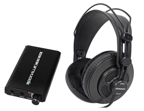 Samson SR850 Studio Reference Monitoring Headphones+Rechargeable Headphone Amp