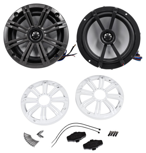(2) Jeep Wrangler Kicker 6.5" Soundbar/Roll Bar Speakers w/LED's