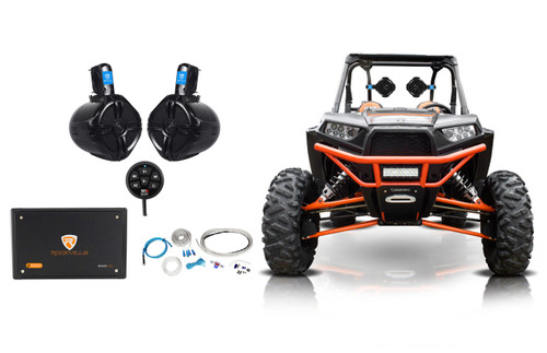 2) Rockville 6.5" Rollbar Speakers+4-ch Amp+Bluetooth Contol ATV/UTV/RZR/Polaris