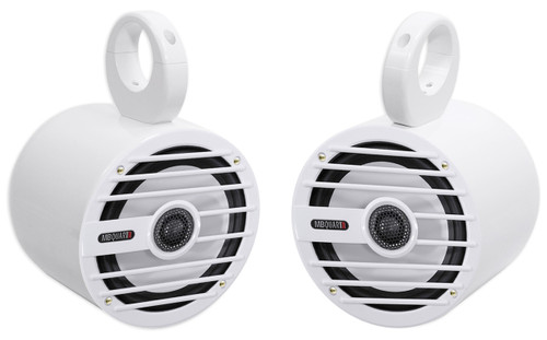 Pair MB QUART NKF116 6.5 100 Watt Marine Boat Wakeboard Tower Speakers-White