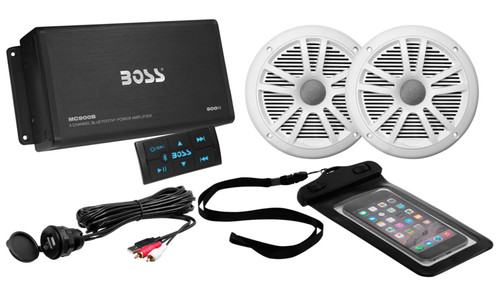 Boss ASK904B.64 4-Channel 500W Marine Amplifier W/Bluetooth+(4