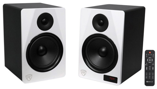 Rockville HTS8W Pair 8 Inch 1000W Powered Home Theater Speakers Bluetooth/FM/USB/SD