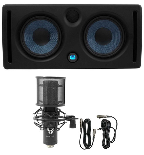 Presonus ERIS E66 Active Dual 6.5" Studio Monitor+Condenser Mic+Mount+Pop Filter