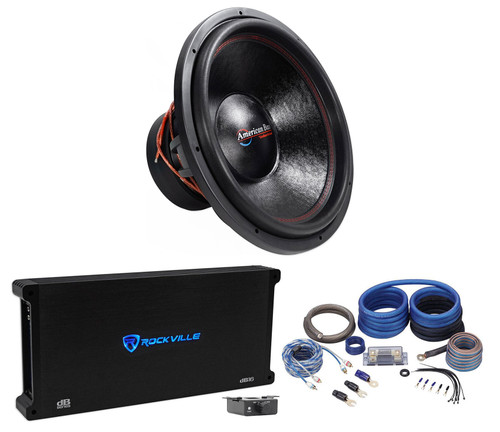 American Bass HD18D1 HD 18" 3000w Competition Car Subwoofer+Mono Amplifier+Wires