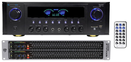 Technical Pro RX45BT Home Theater Receiver Bluetooth USB Bundle with Dual 31 Band Equalizer