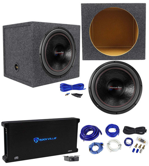 American Bass HD15D1 HD 15" 4000w Subwoofer+Amplifier+Sealed Sub Box Enclosure