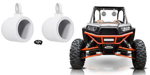 Rockville MAC65W 6.5" 360° Swivel White Aluminum Tower Speaker Pods RZR/ATV/UTV