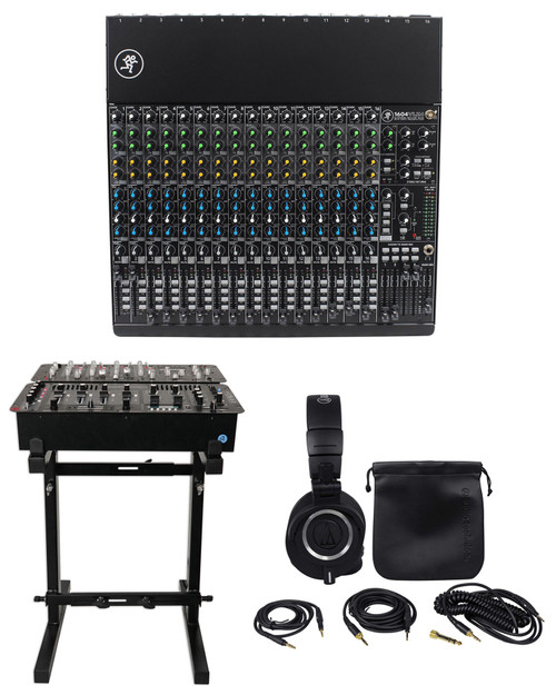 Mackie 1604VLZ4 16-Ch Compact Analog Mixer w/ 16 ONYX Preamps+Stand+Headphones