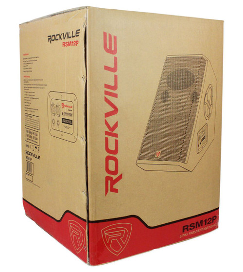 (2) Rockville RSM12P 12" 1000 Watt 2Way Passive Stage Floor Monitor