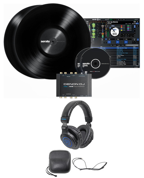 DENON DS1 24-bit Serato DJ USB DVS Vinyl Audio Interface + Headphones + Case