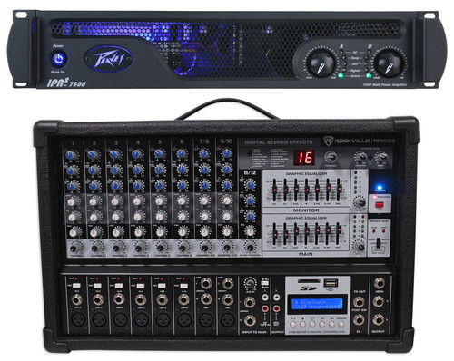 Peavey IPR2 7500 Lightweight Class D Professional Power Amplifier 7500w + Mixer