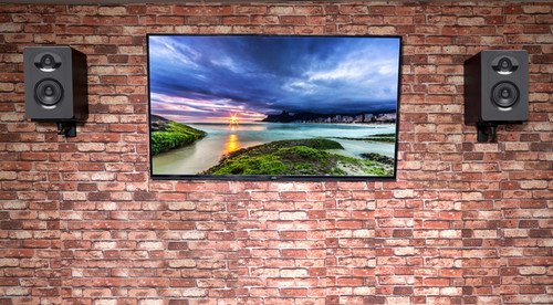 (2) SAMSON M30 Powered Studio/Computer/Podcast Monitors Speakers+Wall Brackets