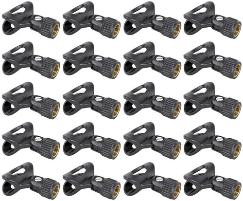 20 Rockville Universal Microphone Clip Clips For Wired Mic Such as SM57/SM58 Etc