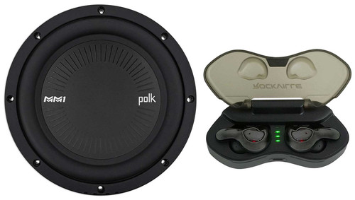 Polk Audio MM842DVC 8” 900W Dual 4-Ohm Car/Marine Boat Audio Subwoofer+Cyberbuds