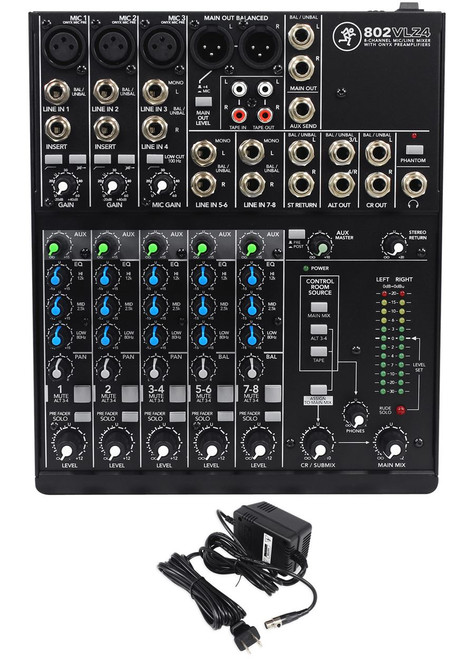 Mackie 802VLZ4 8-channel Compact Analog Mixer w/ 3 ONYX Preamps+ ...