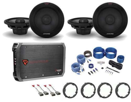 Alpine R 6.5" Speaker Replacement kit+4-Ch Amp For 2002-2005 Honda Civic Si