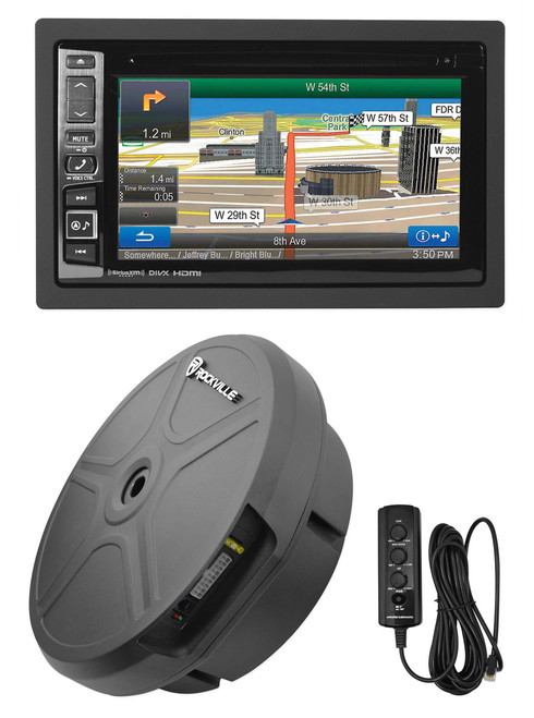 ALPINE 6.1" Car Navigation Bluetooth GPS HD Receiver+Hidden Powered Subwoofer