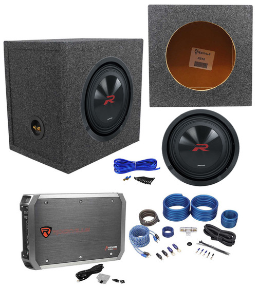 Alpine R2-W10D2 10" 750w Car Subwoofer+Sealed Sub Box+Mono Amplifier+Amp Kit