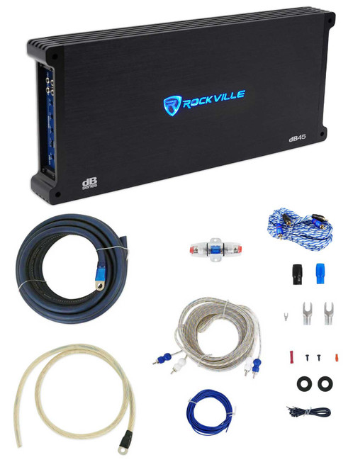 Rockville dB45 3200 Watt/800w RMS 4 Channel Car Amplifier+Memphis Amp Kit
