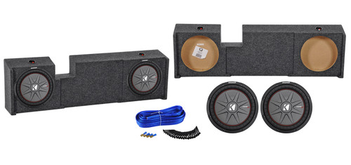 Dual 12" Kicker Subwoofers+Underseat Sub Box Enclosure For 00-03 Ford F150 Xcab