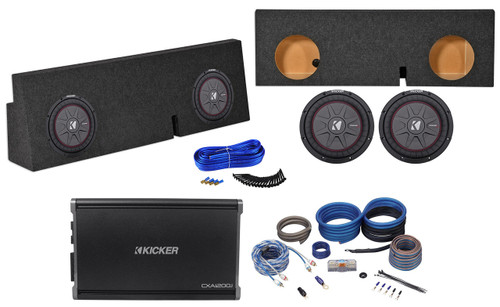 10" Kicker Subwoofers+Mono Amplifier+Sub Box For 05-16 Toyota Tacoma Double Cab