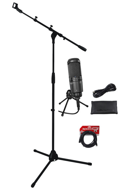 Audio Technica AT2020USB+ PLUS USB Mic w/Headphone Output +Tripod Stand +XLR